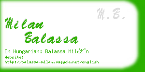 milan balassa business card